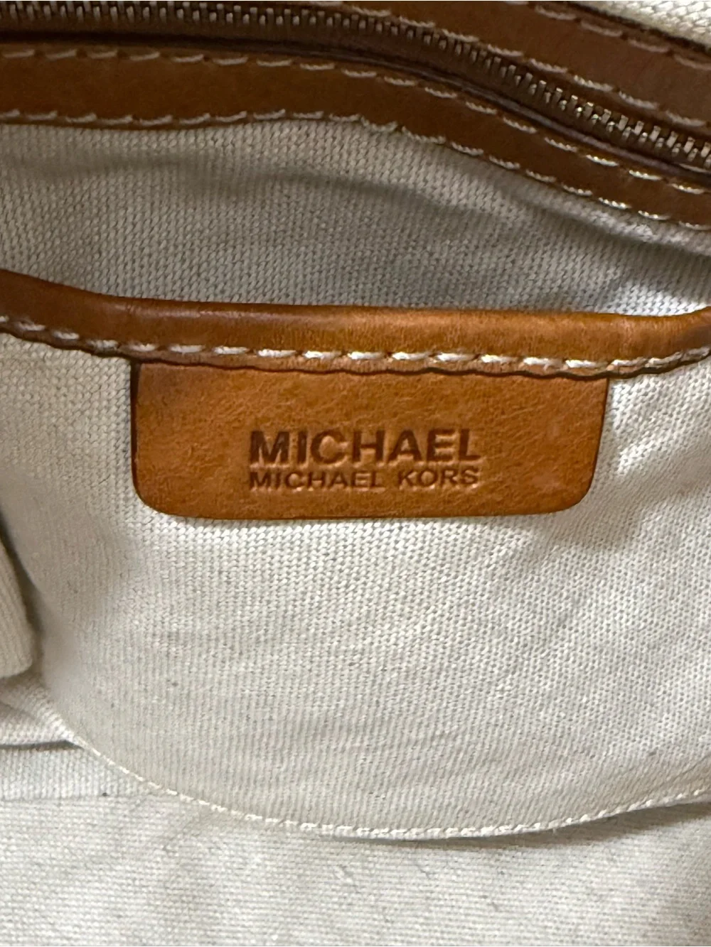 MICHAEL Michael Kors Tan Leather Studded Satchel